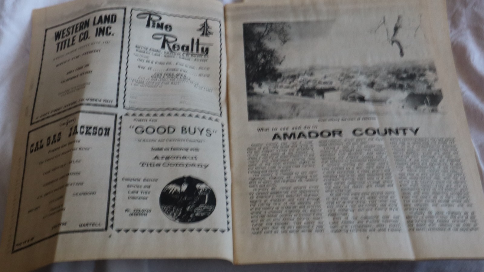 Amador County TRAVEL GUIDE 1972-73 MAPS ADS HISTORY THE MOTHER LODE HWY 88 b1