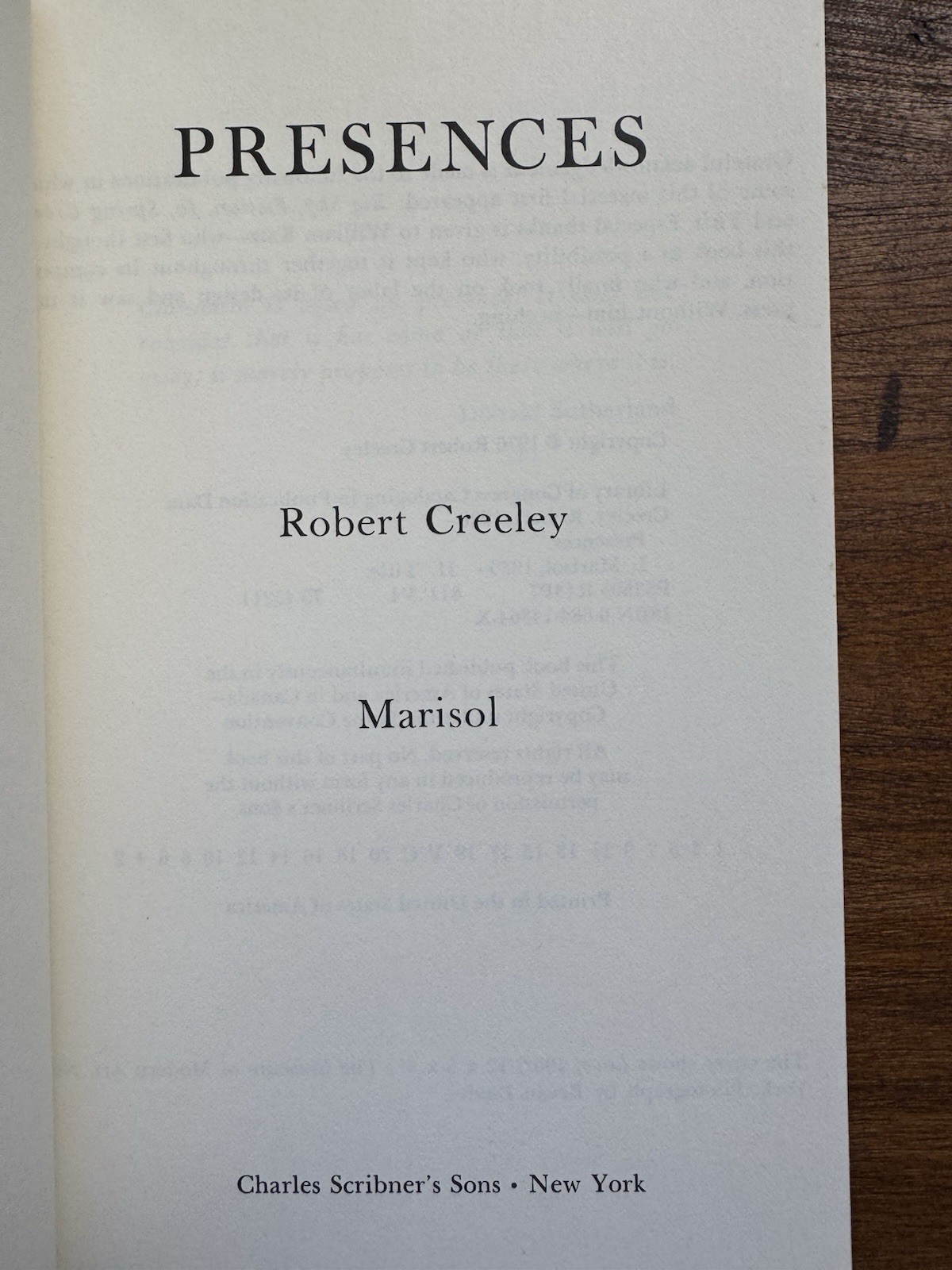 Robert Creeley Presences Paperback Charles Scribner&rsquo;s Sons 1976 First Edition