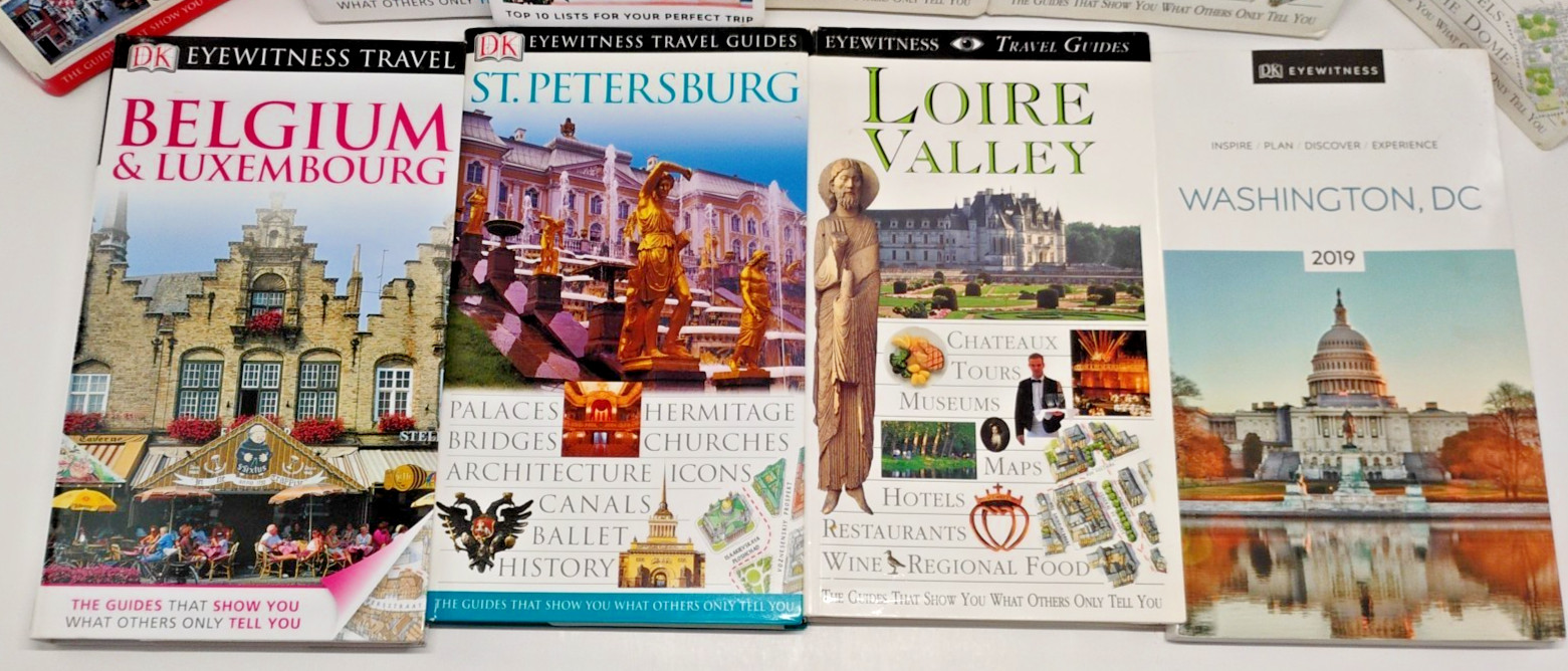 DK Eyewitness Travel Guide Book Lot 10 London Paris Japan Switzerland DC Europe