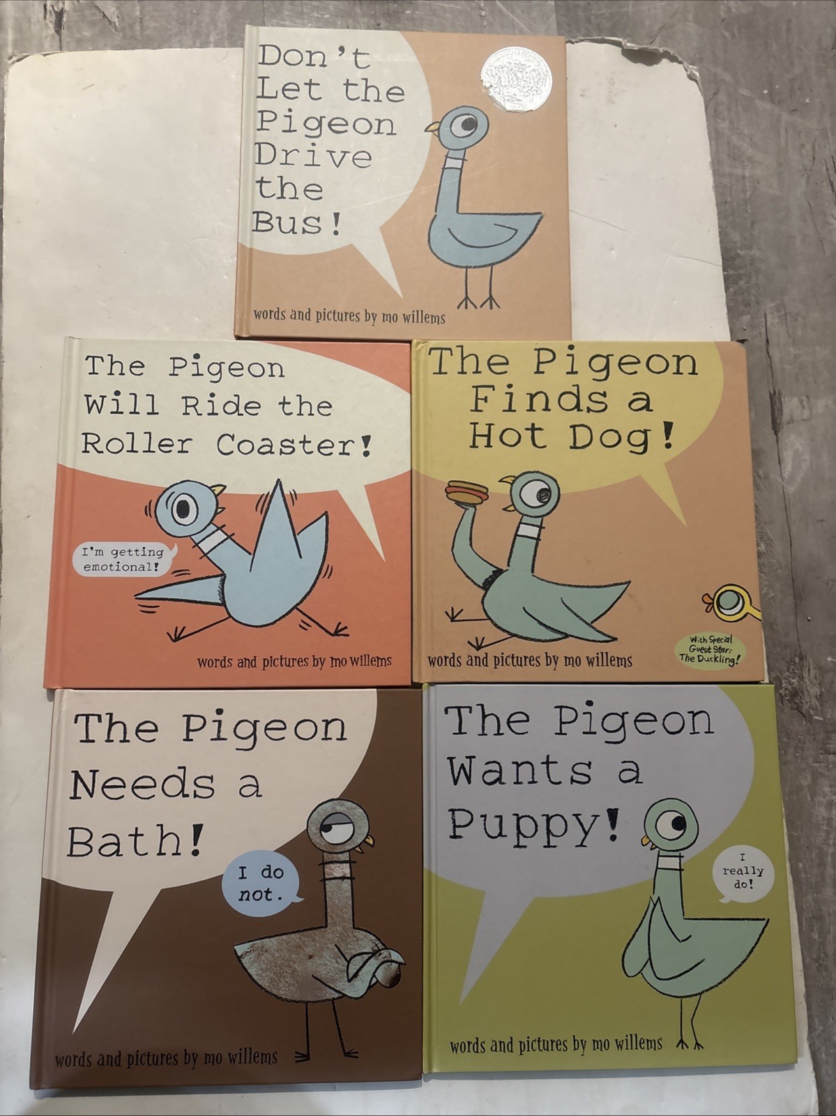 Don&rsquo;t Let the Pigeon-Bath Puppy, Hot Dog, Coaster HC Book Lot of 5 by Mo Willems