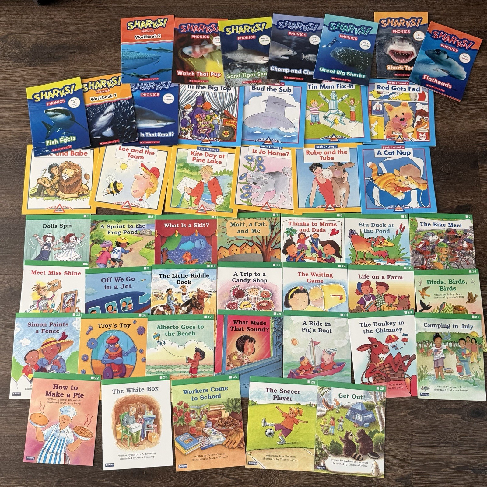 46 Early Reader Phonics Books Lot Sharks Scholastic Saxon Homeschool K-1