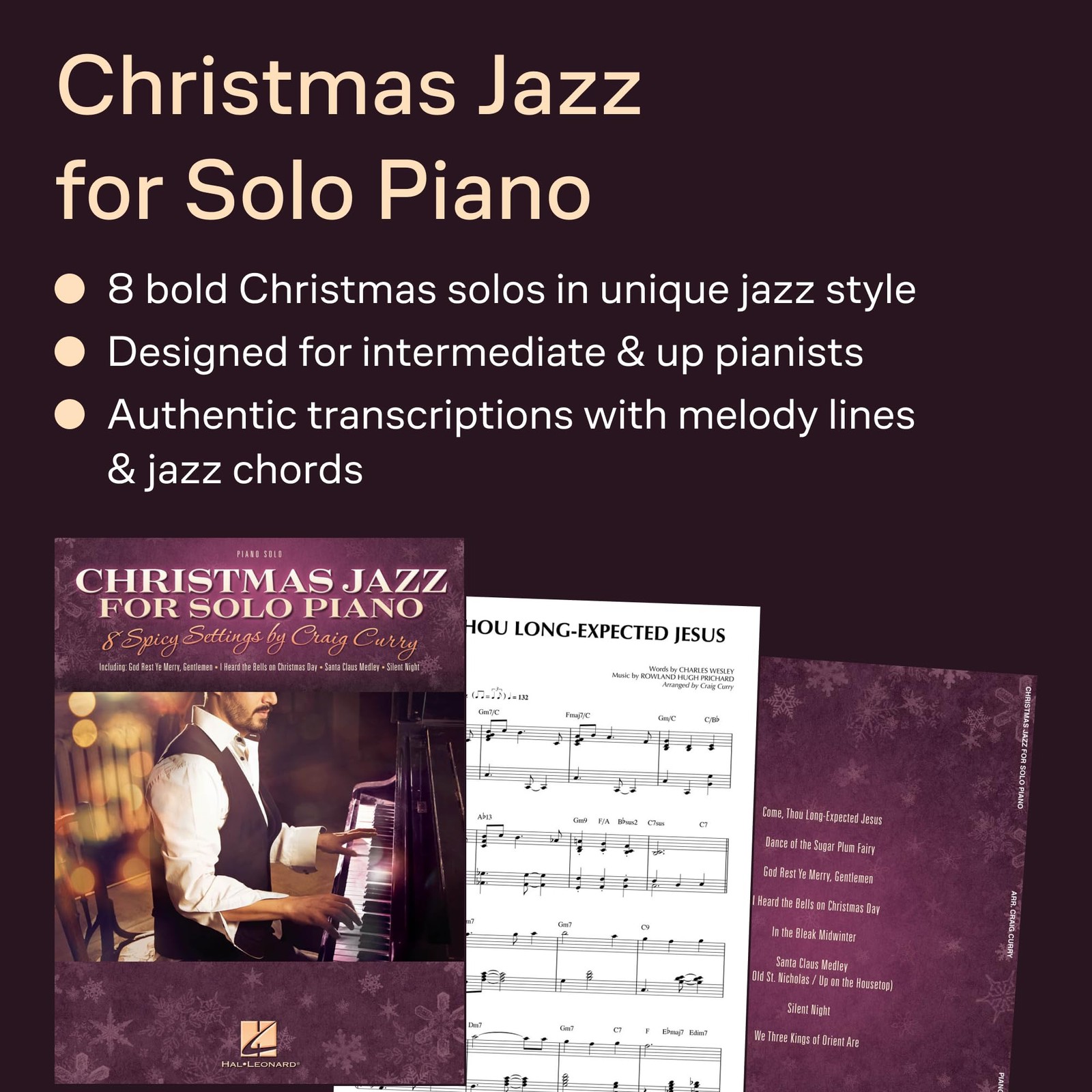 Christmas Jazz for Solo Piano | 8 Spicy Settings for Craig Curry | Holiday Ja…