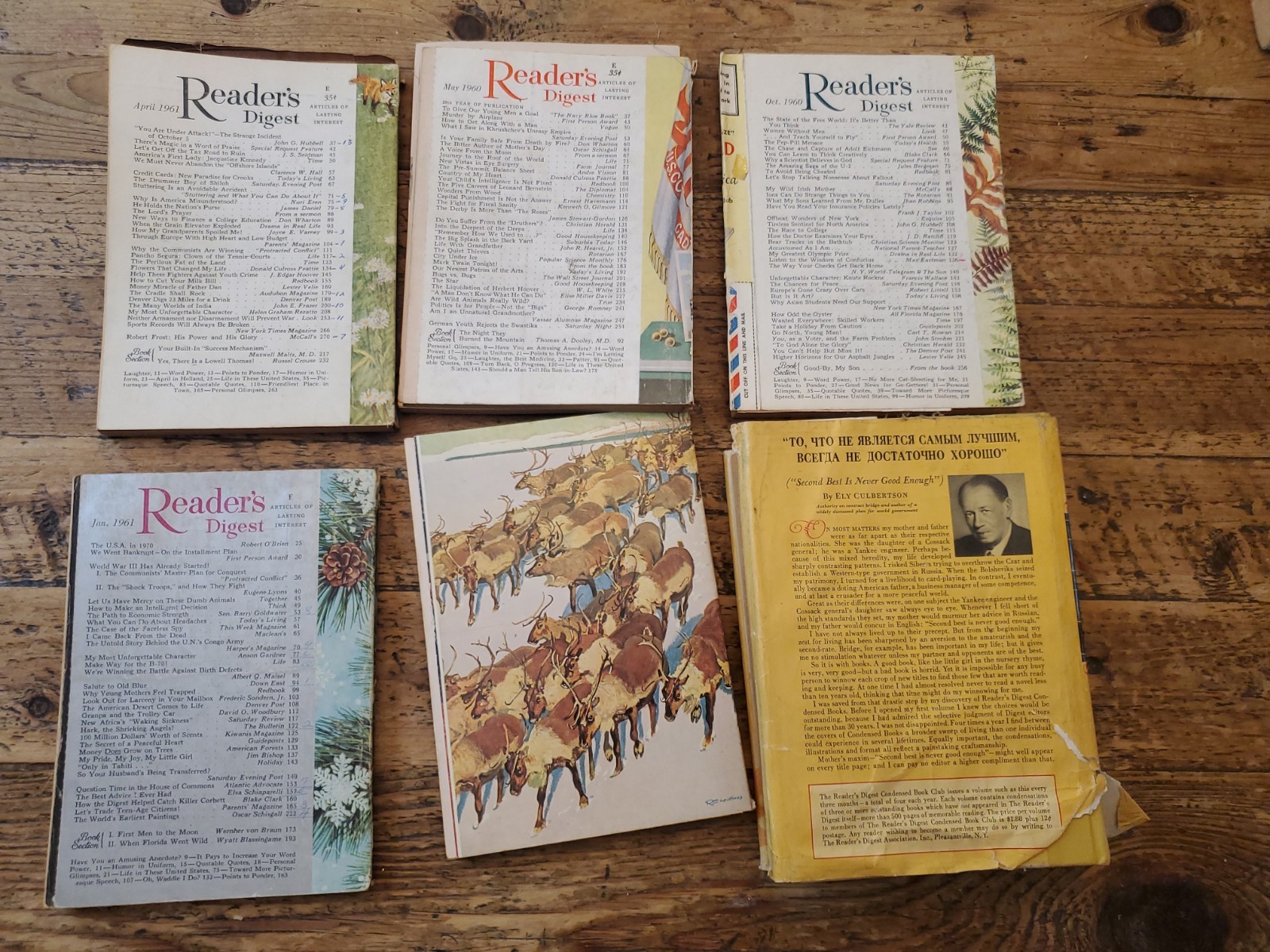 Lot Of 6 &rsquo;54 &rsquo;60 &rsquo;61 &rsquo;65 Reader’s DIGEST Vintage History Short Stories 1954 Book