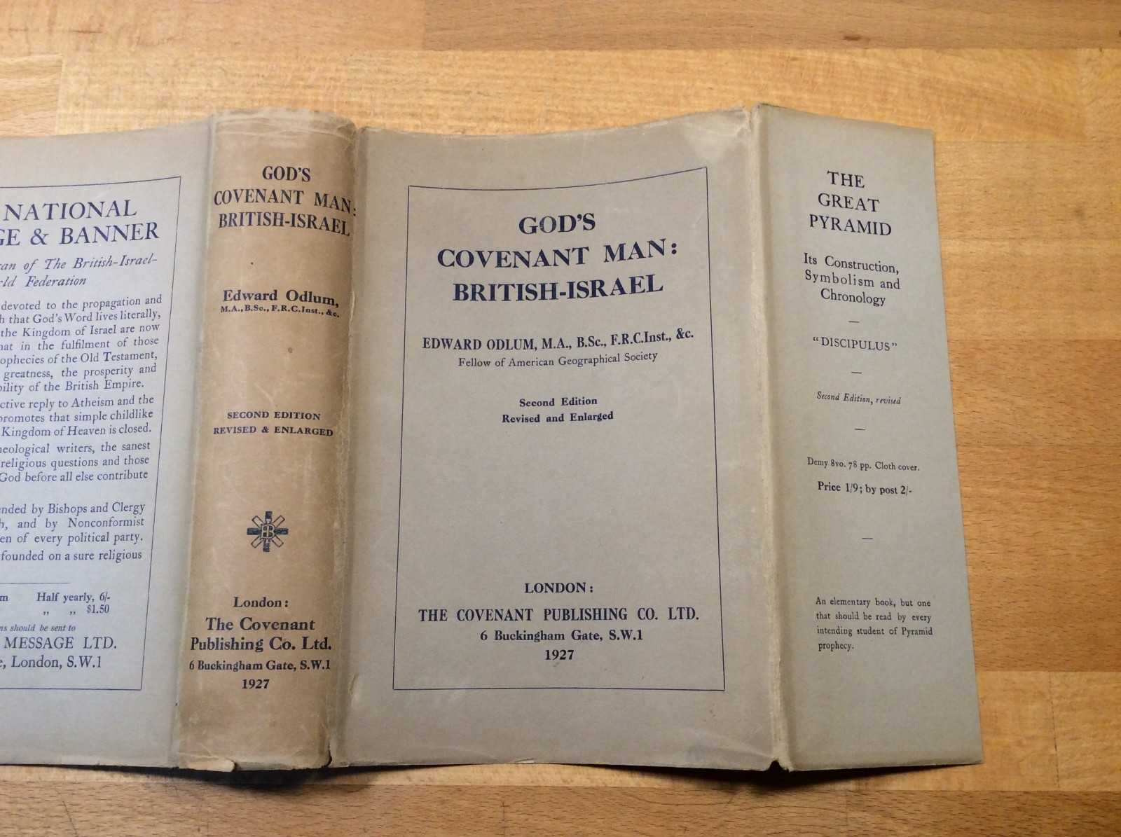 God&rsquo;s Covenant Man: British-Israel, Odlum, 1927 Hardcover, Covenant Publishing