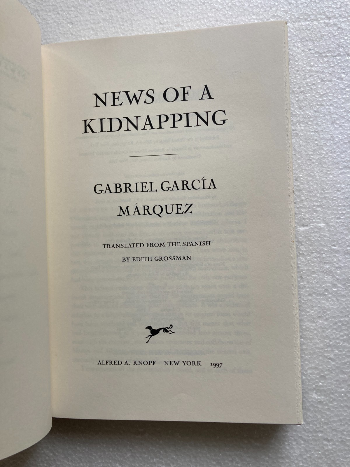 News of a Kidnapping by Gabriel García Márquez (1997, Hardcover) 1st Printing