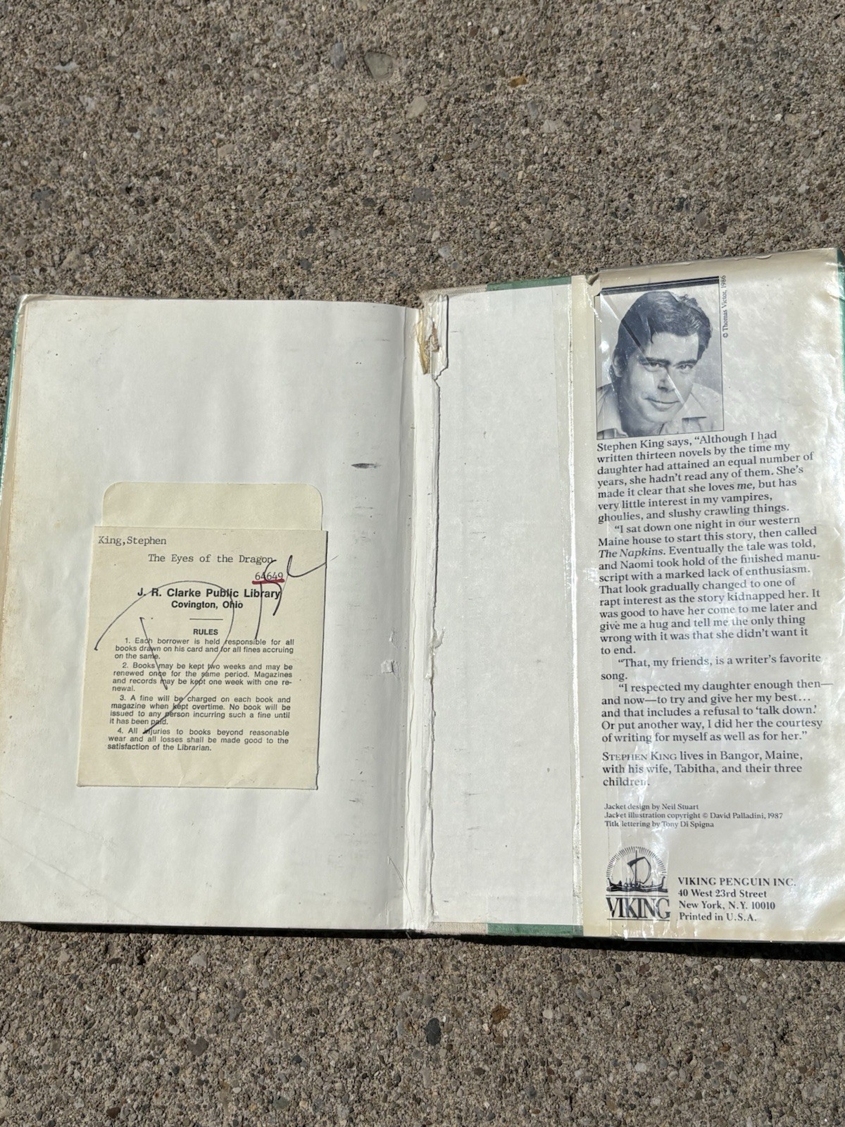 Stephen King The Eyes Of The Dragon 1987 BCE 1st First Edition Hardcover