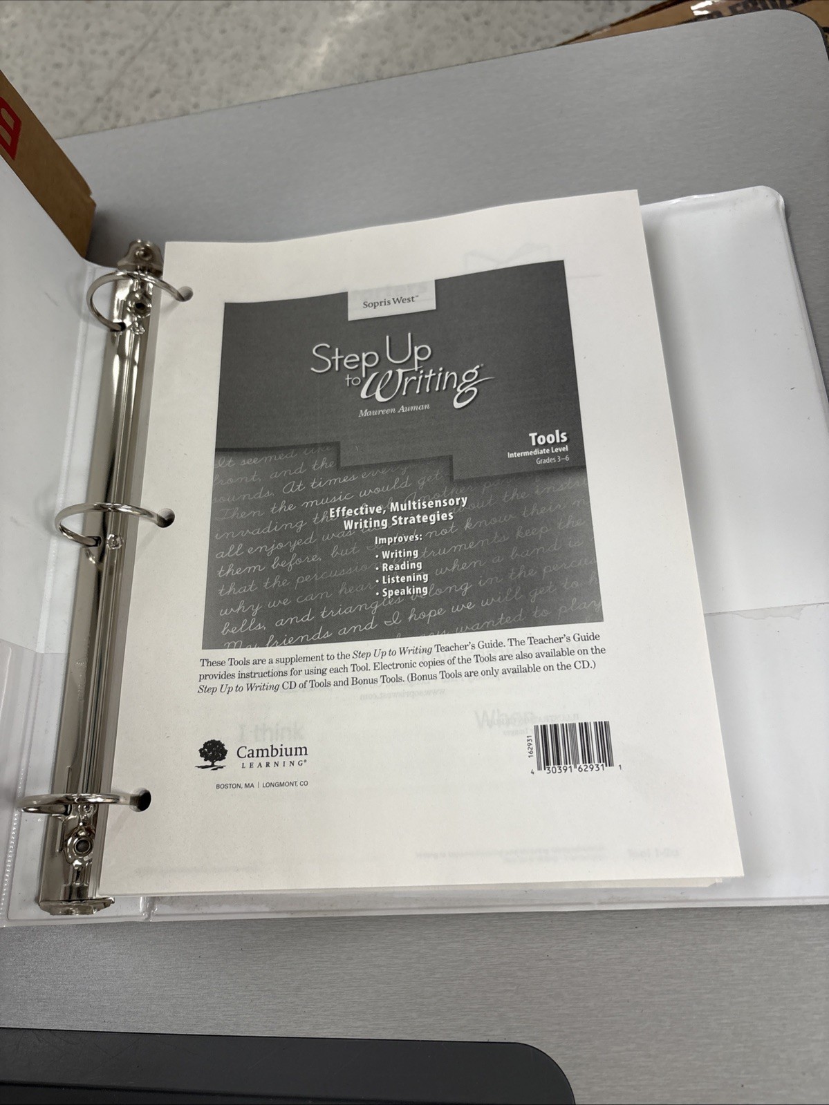 Step Up to Writing Tools Intermediate Level grades 3-6