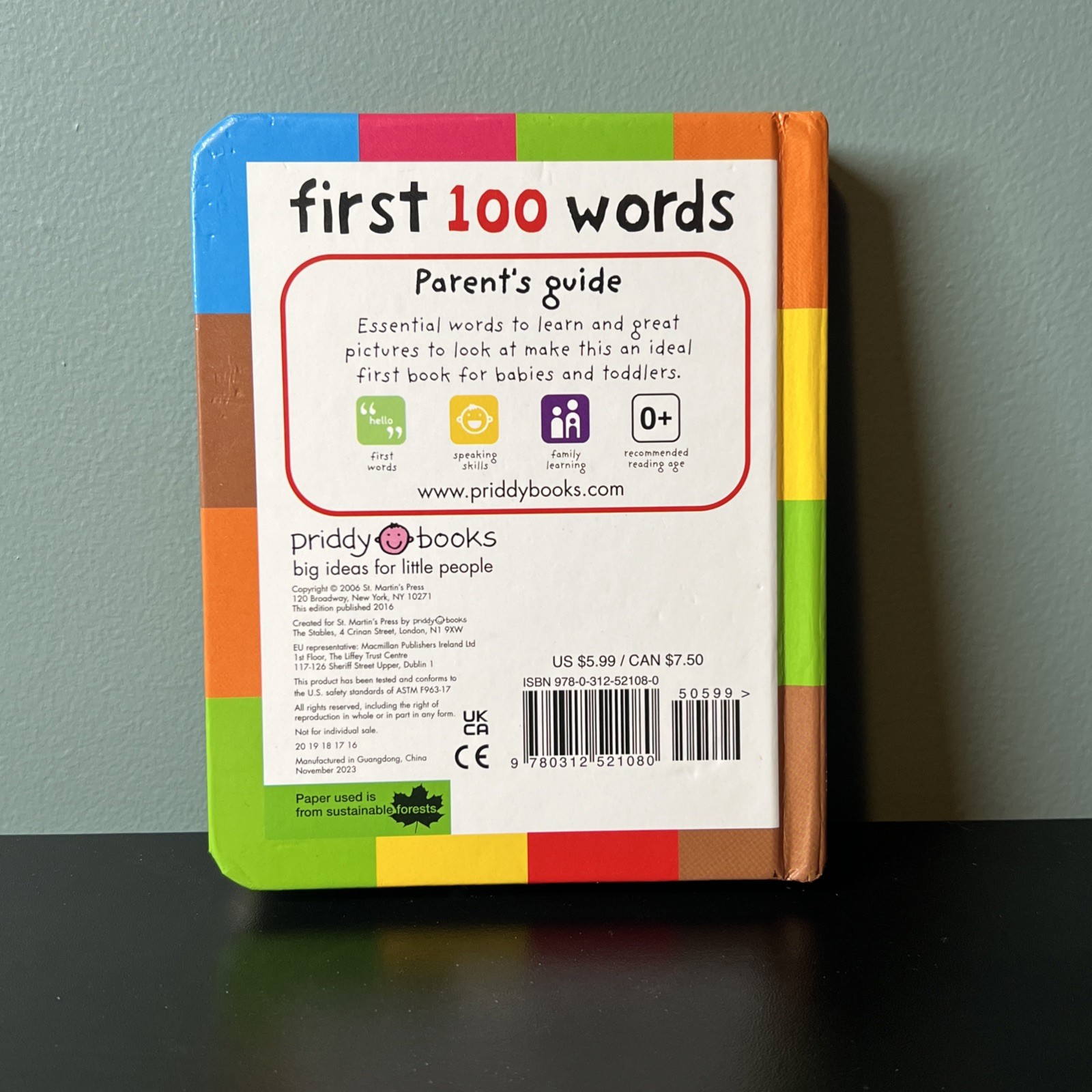 First 100 Words : A Padded Board Book by Roger Priddy (2011, Children&rsquo;s Books)