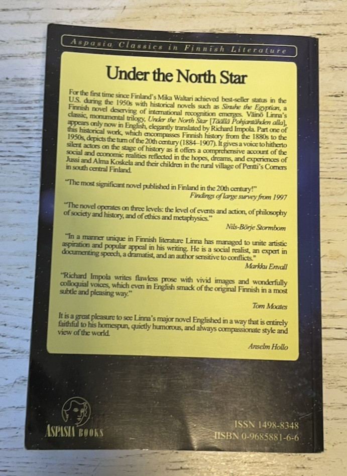 Under The North Star PB Book Vaino Linna 1959 2001 Finnish Translated R Impola