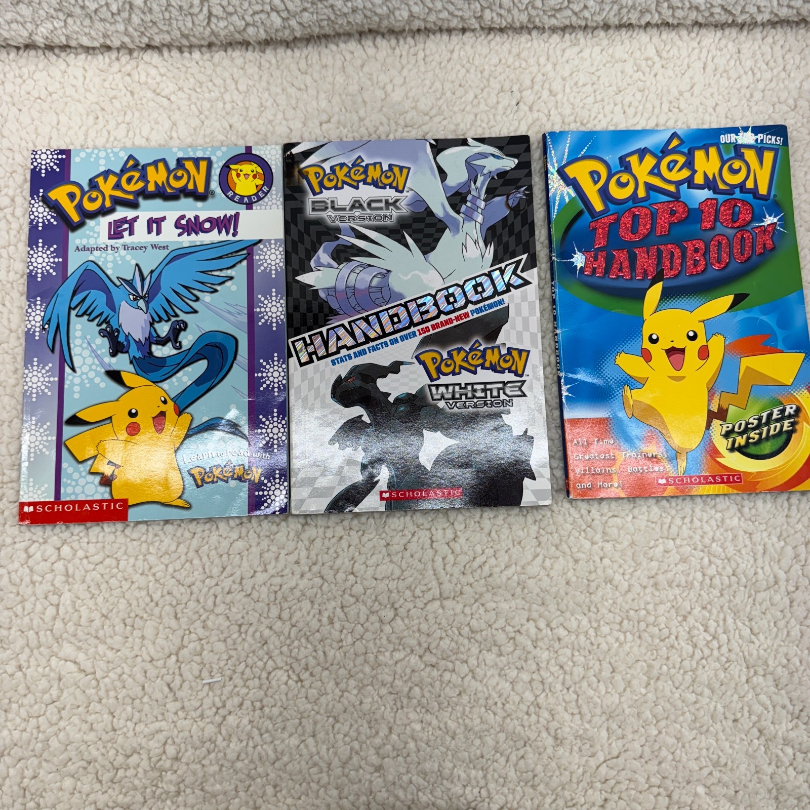 Lot of 8 Pokémon Books + VHS – Drawing, Sinnoh, Black & White Strategy Guide