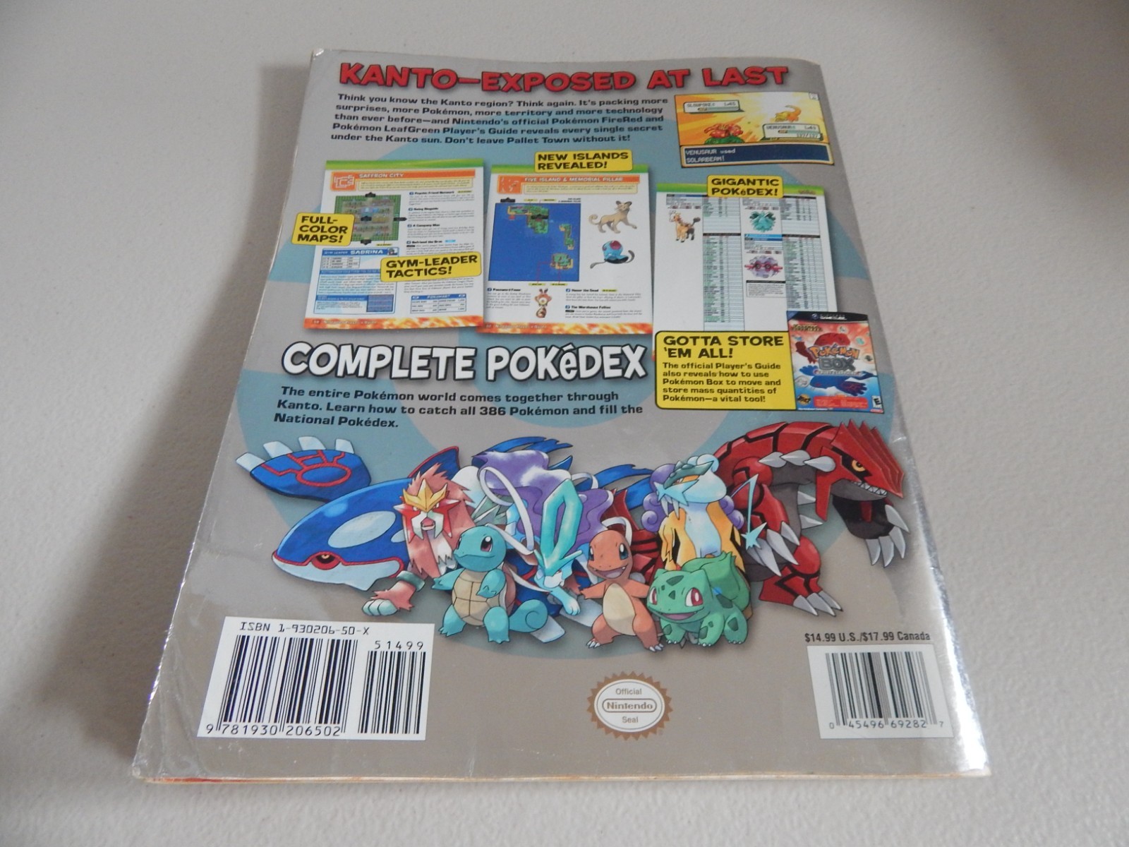 Official Nintendo POKEMON FireRed LeafGreen Strategy Guide GBA with COMBAT CHART