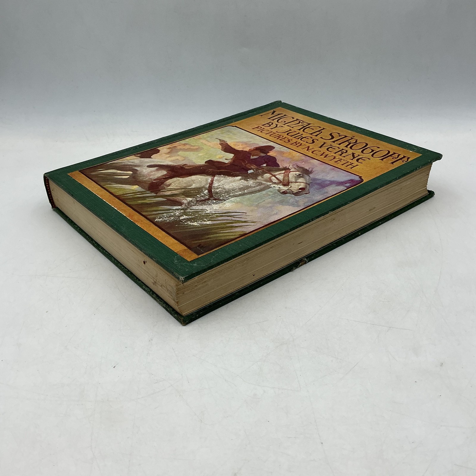 Vintage Michael Strogoff Jules Verne Scribner&rsquo;s Green HC N. C. Wyeth Illustrated