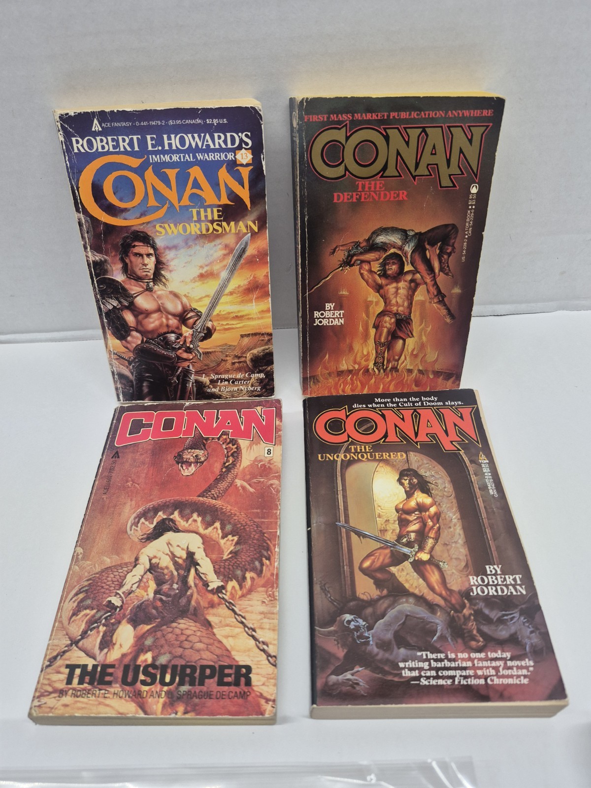 Vintage Conan the Barbarian Paperback Book Lot 4 Novels Swordsman Usurper READ