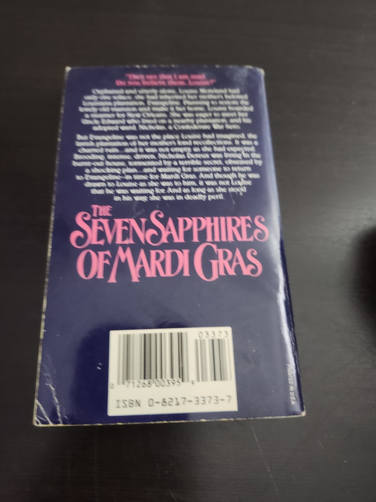 VICKIE BRITTON ZEBRA 1ST ED – The Seven Sapphires of Mardi Gras 1991