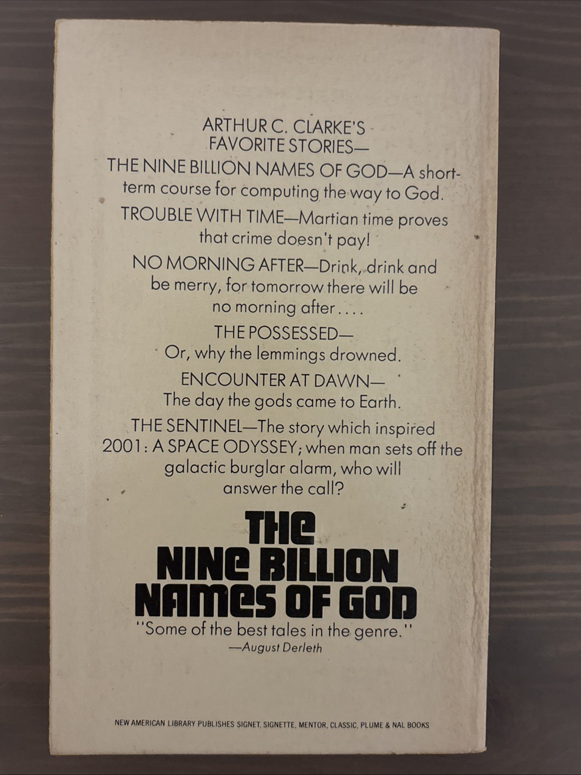 The Nine Billion Names of God by Arthur C. Clarke 1974 Signet 1st Printing
