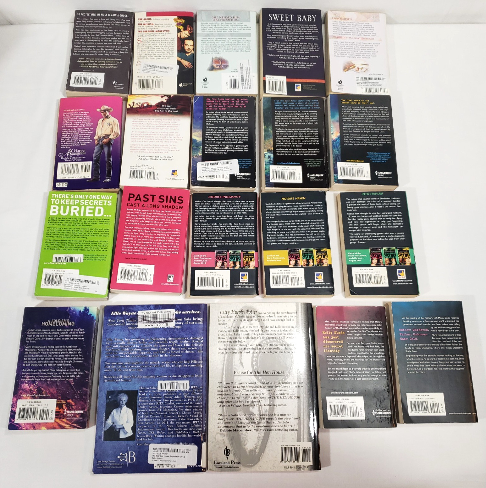 Sharon Sala Books Lot Of 40 Romantic Suspense Novels Romance Mystery Big Bundle