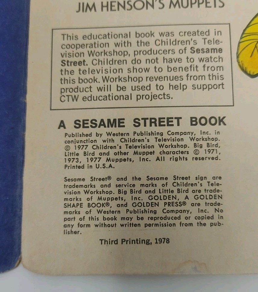 Lot 4 VTG Sesame Street Children&rsquo;s Kids Little Golden Super Shape Picture Books