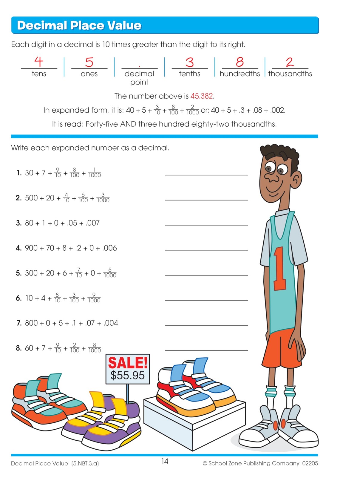 School Zone Math Basics 5 Workbook: 64 Pages, 5th Grade, Division, Order of…