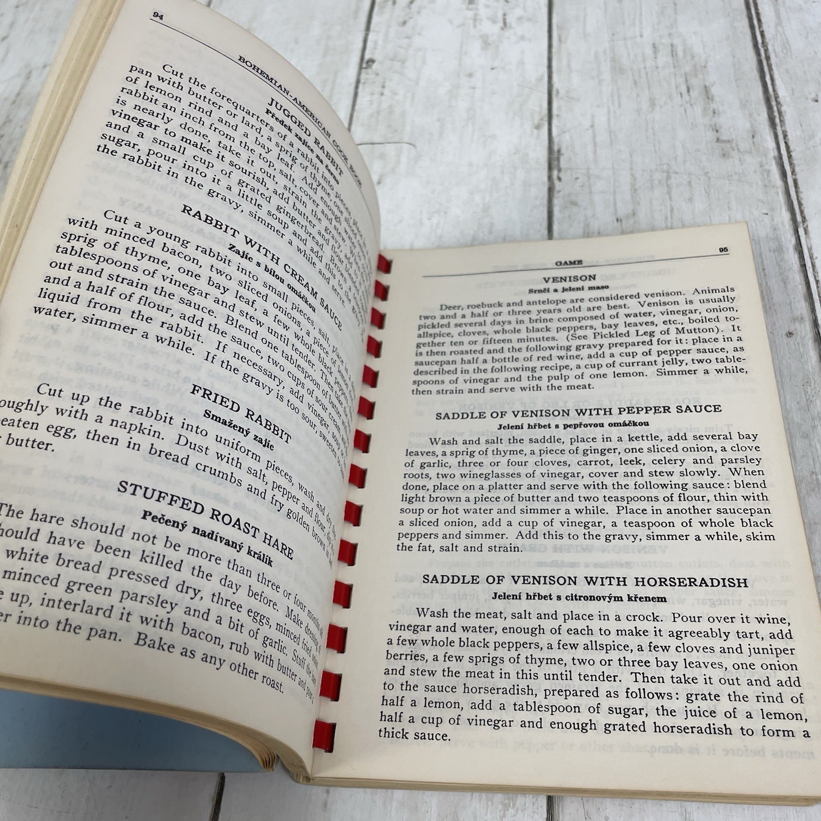 Bohemian American Cook Book 5th Edition Spiral Bound by Marie Rosicky 1949