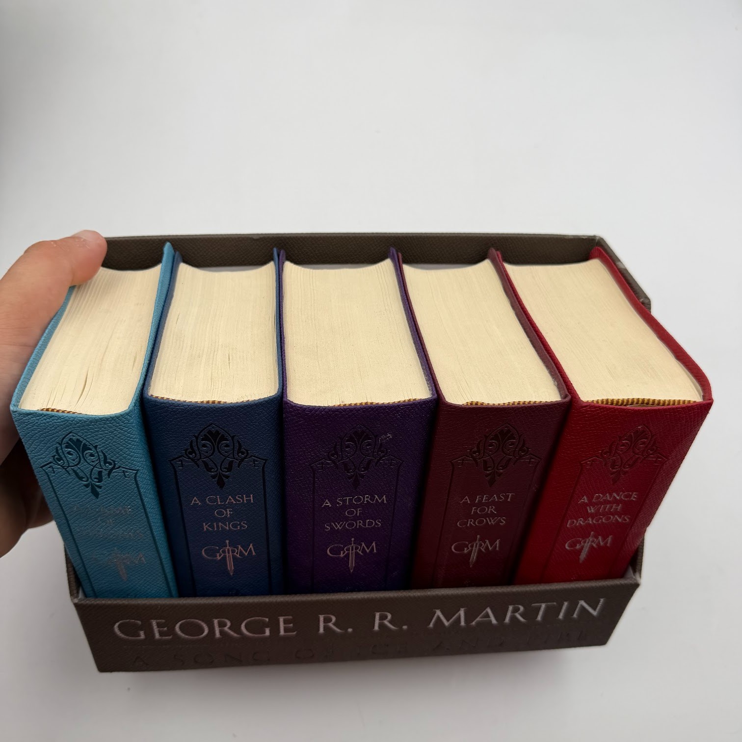 George R. R. Martin&rsquo;s a Game of Thrones Leather-Cloth Vol. 1-5 Set With Slipcase