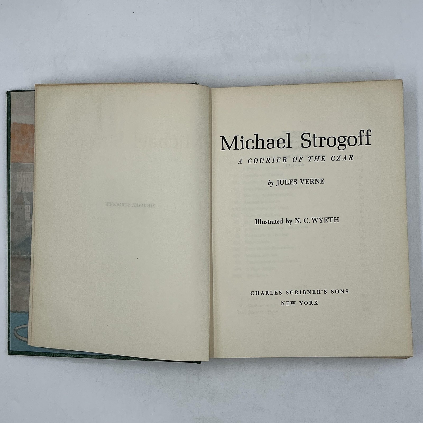Vintage Michael Strogoff Jules Verne Scribner&rsquo;s Green HC N. C. Wyeth Illustrated