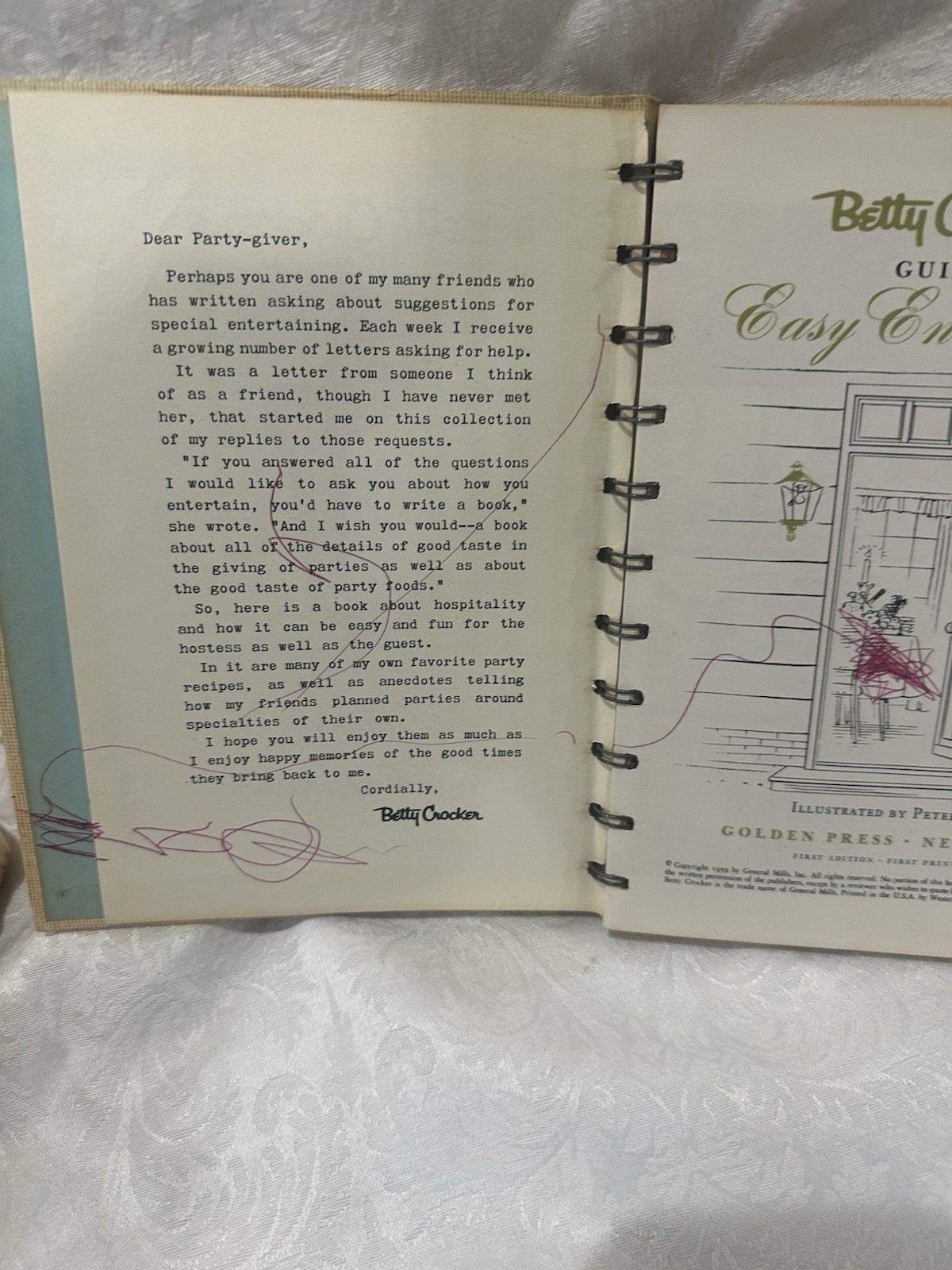1959 Betty Crocker&rsquo;s Guide To Easy Entertaining 1st Edition 1st Printing HB