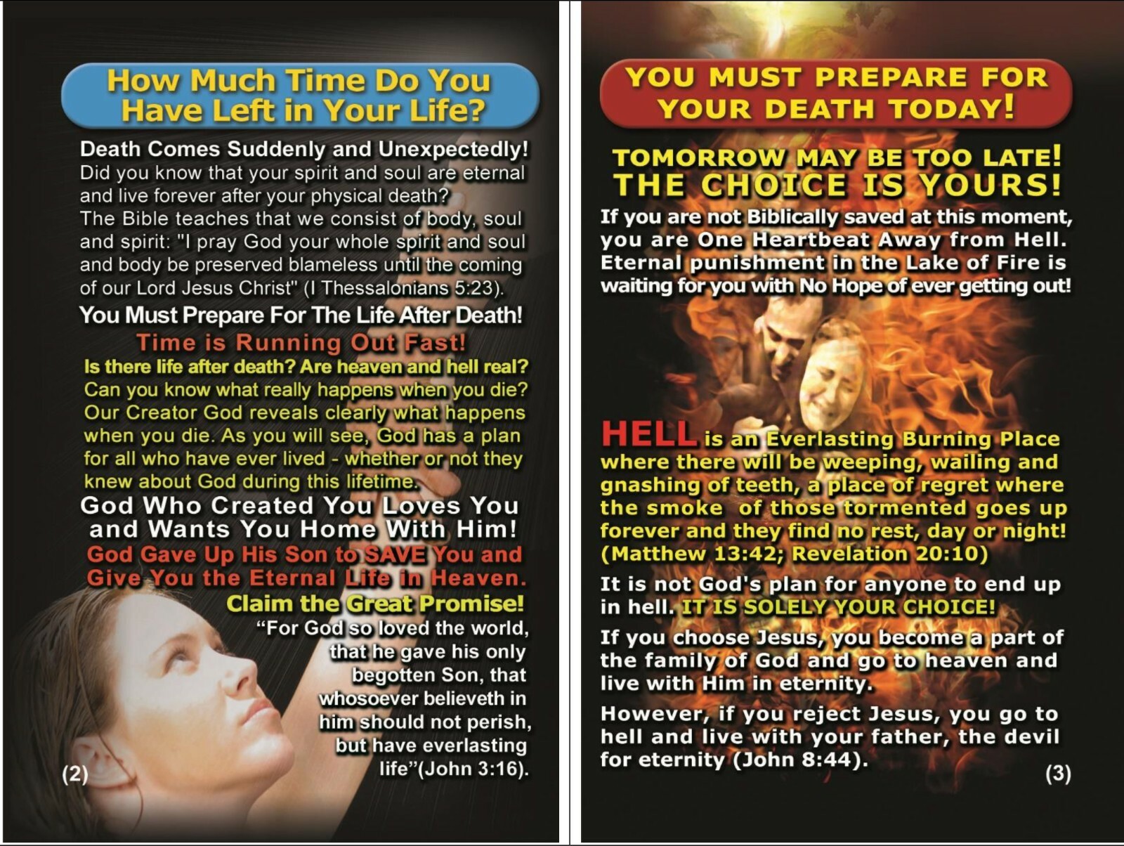 GOSPEL, BIBLE TRACTS: The Rapture, Pack of 32 units in 2 Covers, 16 Pages Each