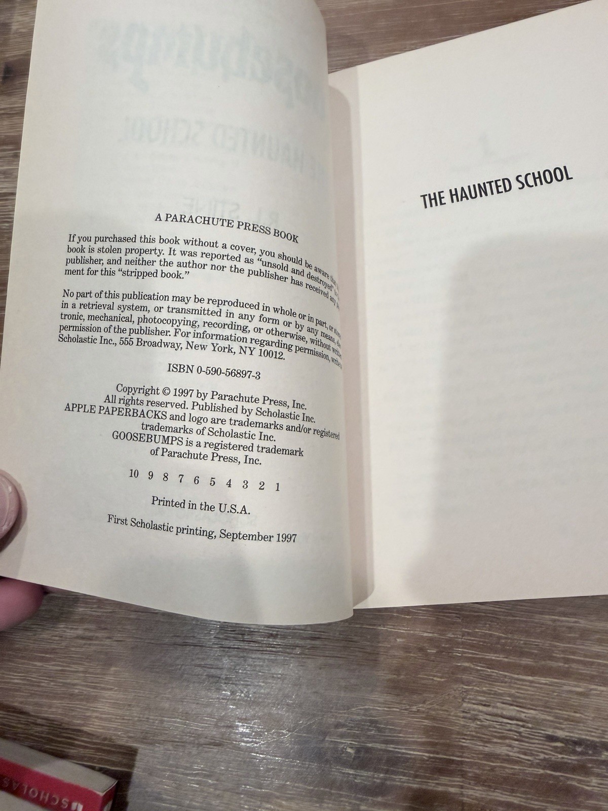 Goosebumps The Haunted School R.L. Stine 1997 First Scholastic Printing Horror