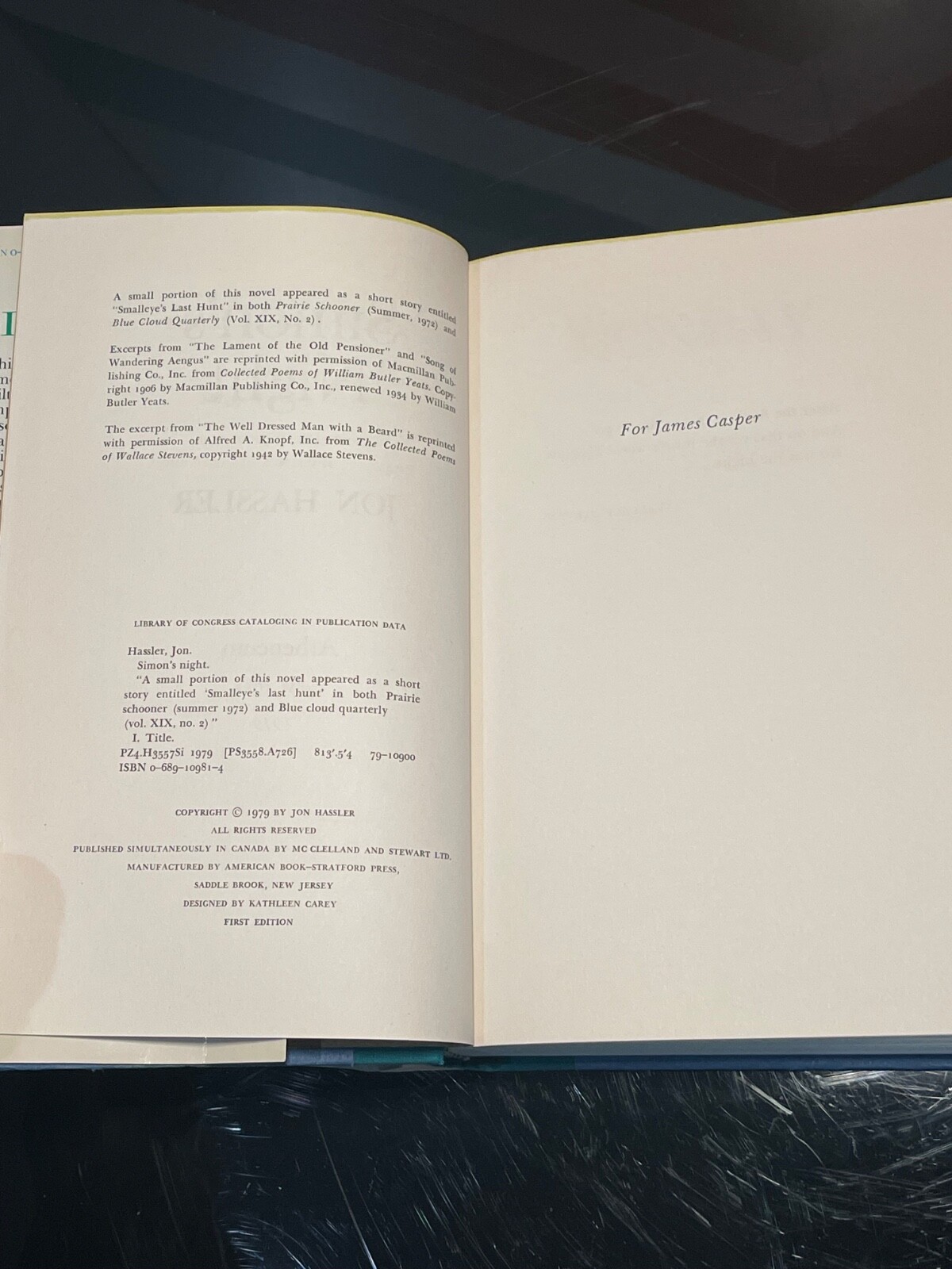 Simon&rsquo;s Night / Jon Hassler ~ First Edition with Dust Jacket Signed by Author