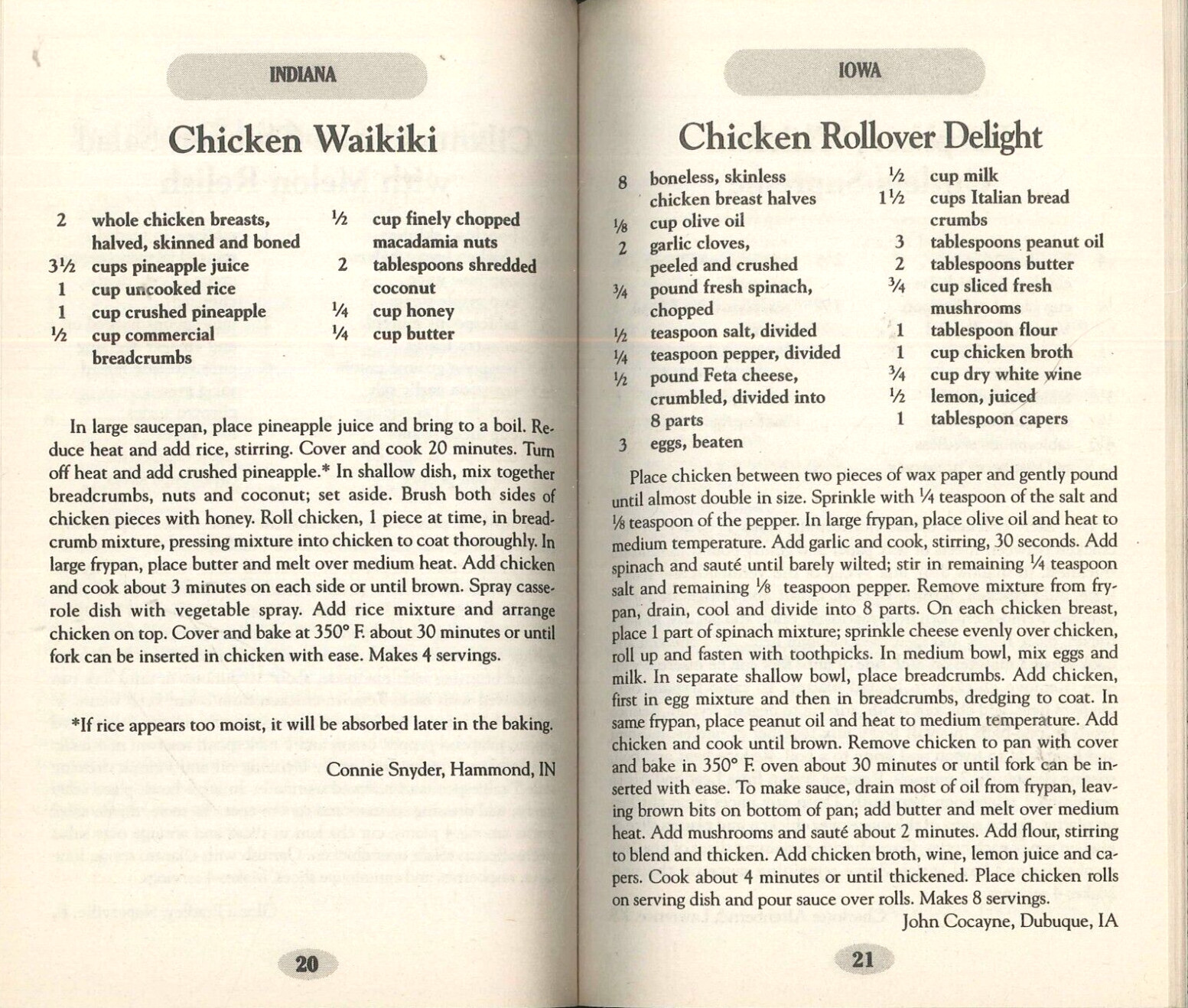 Chicken Contest Cookbook 1995 National Broiler Council Recipes By State Photos
