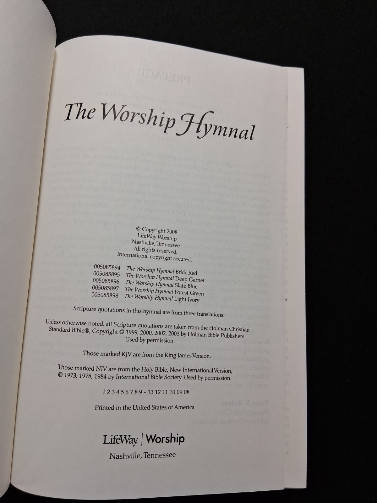 The Worship Hymnal 2008 Brick Red Lifeway Worship 896 Pages Hymns HB
