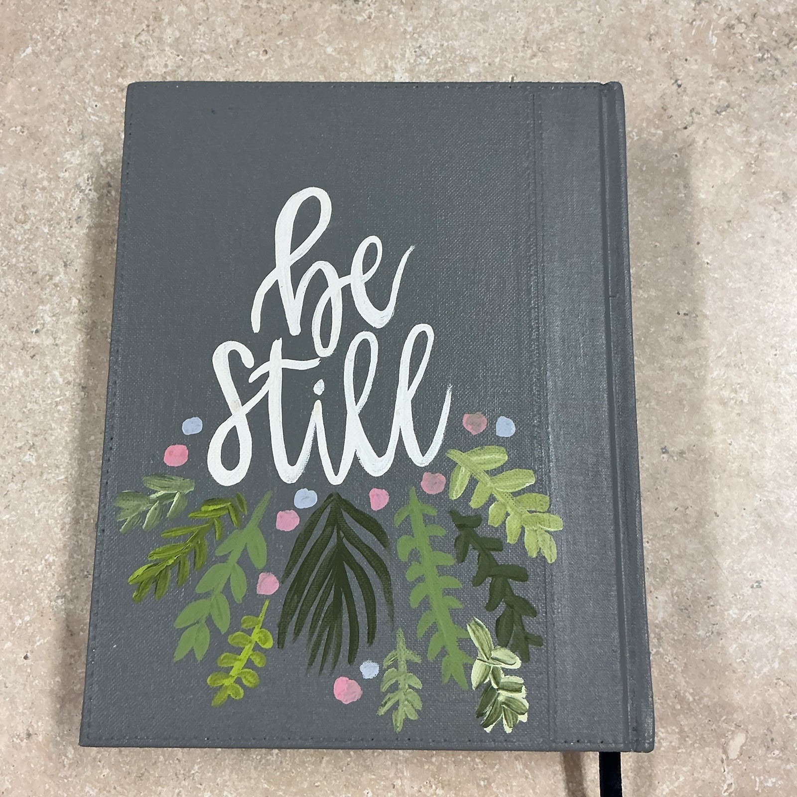 Hand Painted Bible / Double Column Journaling Bible NIV , Floral Be Still