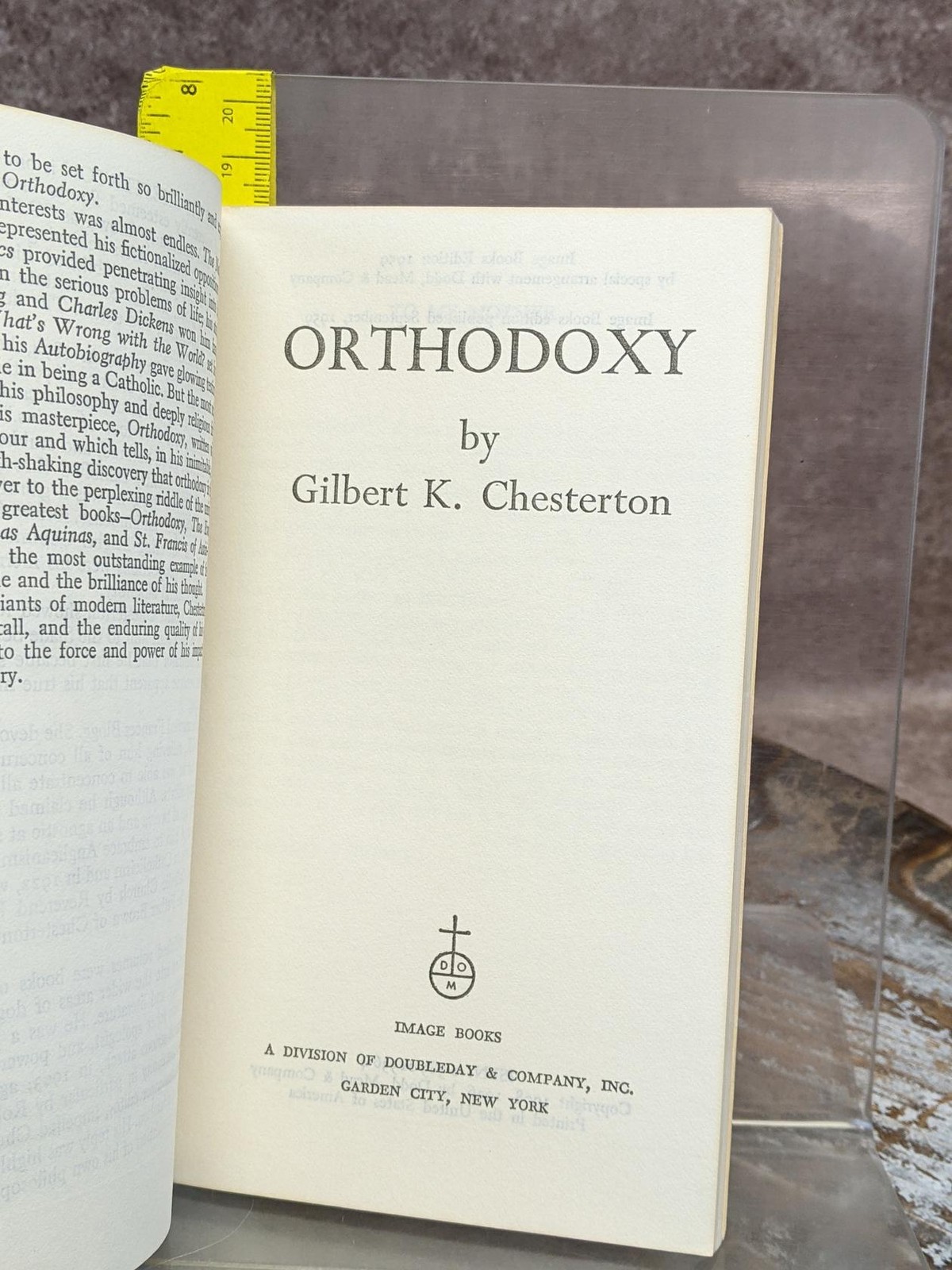 Orthodoxy by Gilbert Chesterton 1959 Paperback Image Book