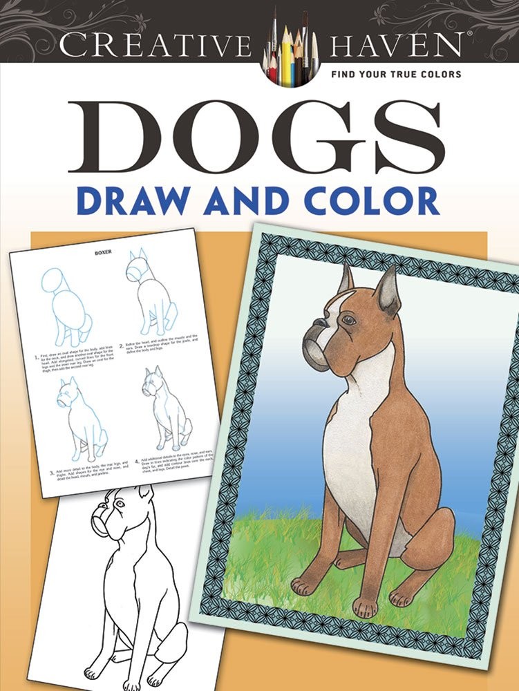 Creative Haven Dogs Draw and Color (Creative Haven Coloring Books)