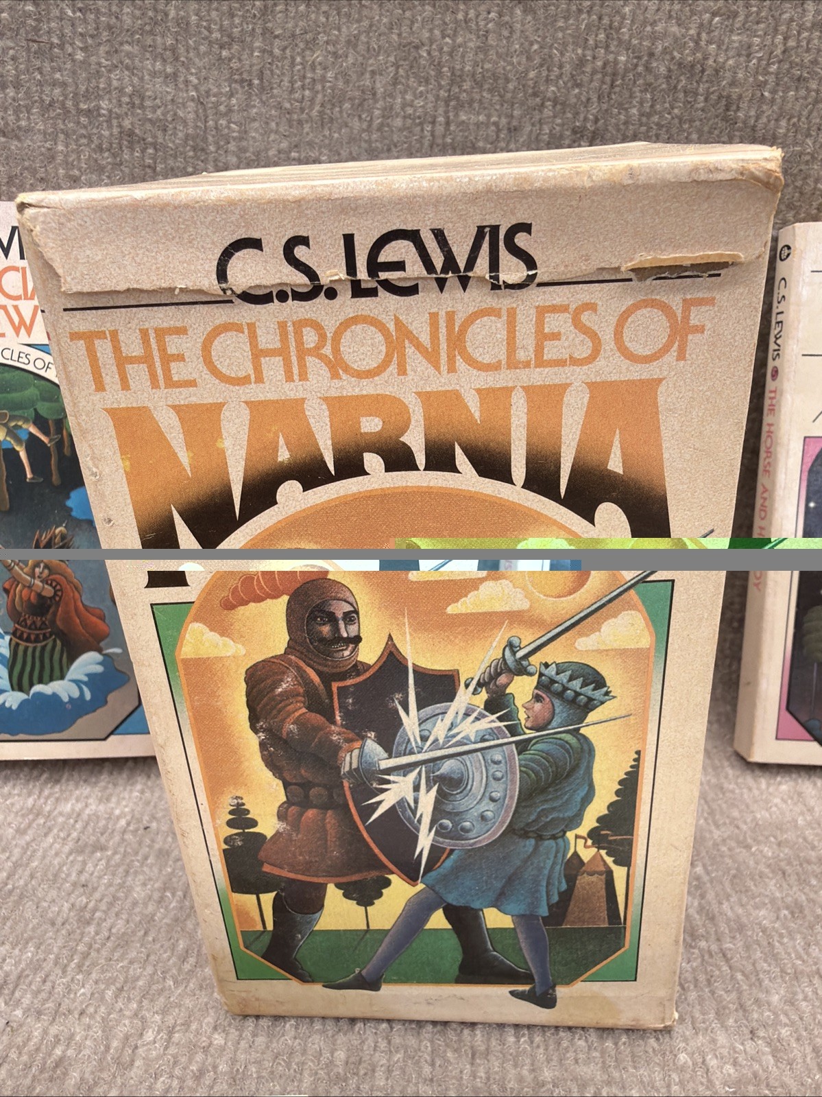 Vtg 1970&rsquo;s The Chronicles of Narnia 6 Book Box Set C.S. Lewis Collier/Macmillian