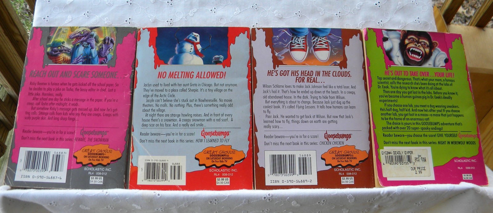 Goosebumps R.L. Stine Lot of 8 PB books Calling All Creeps! Go Eat Worms!