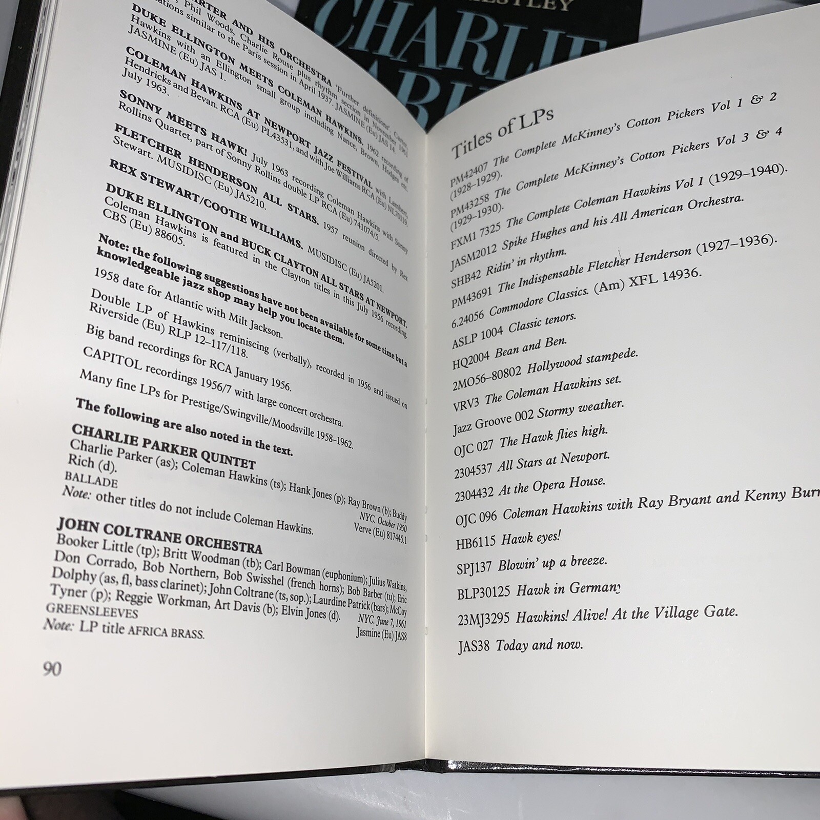 4 Vtg Book Lot Jazz Masters Series Charlie Parker Coleman Hawkins Oscar Peterson