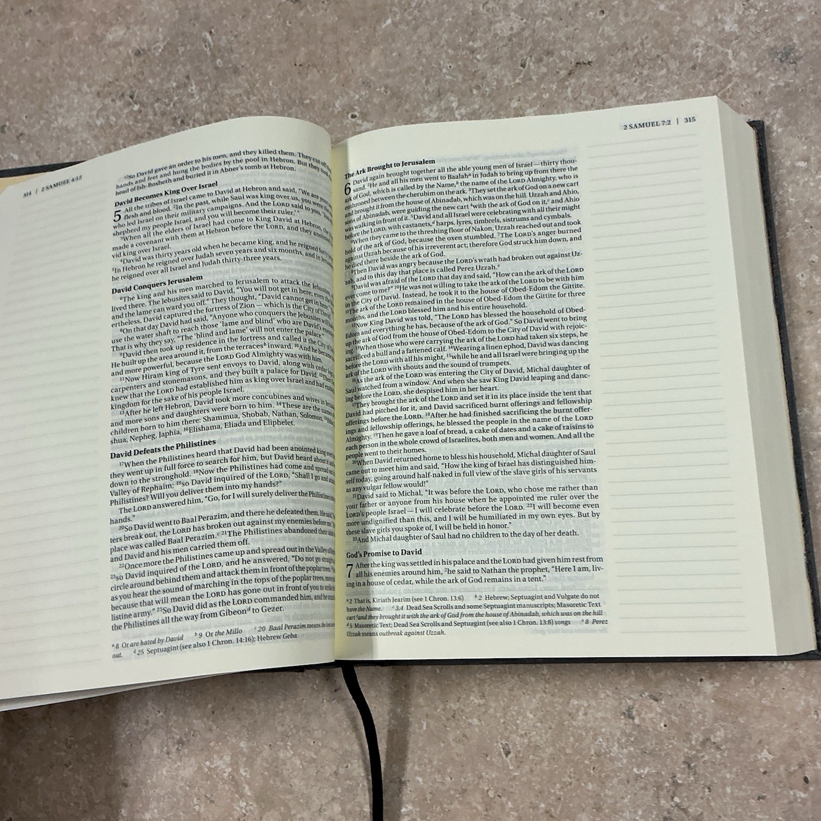 Hand Painted Bible / Double Column Journaling Bible NIV , Floral Be Still