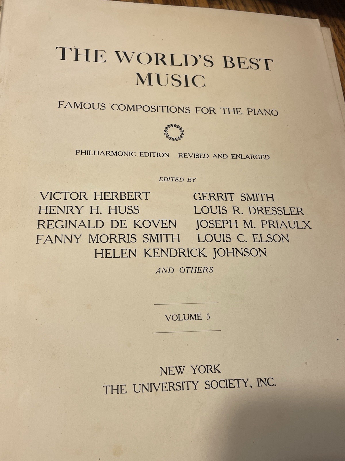 1909 VOLUMES 1-5 WORLDS BEST MUSIC INSTRUMENTAL Index The University Society