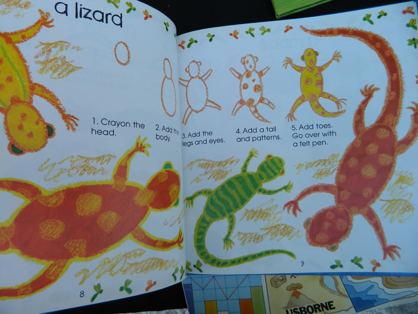 Usborne Lot of 3 Drawing Books – I Can Draw Animals & People + Maps Charts