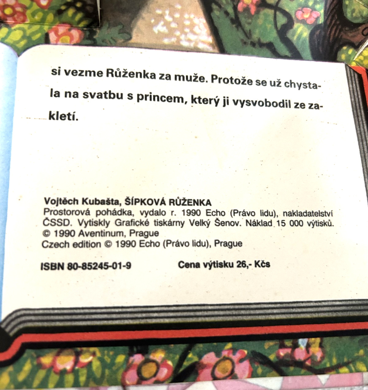 Czech Edition 1990 Prague SLEEPING BEAUTY V Kubasta pop up O SIPKOVE RUZENCE VG