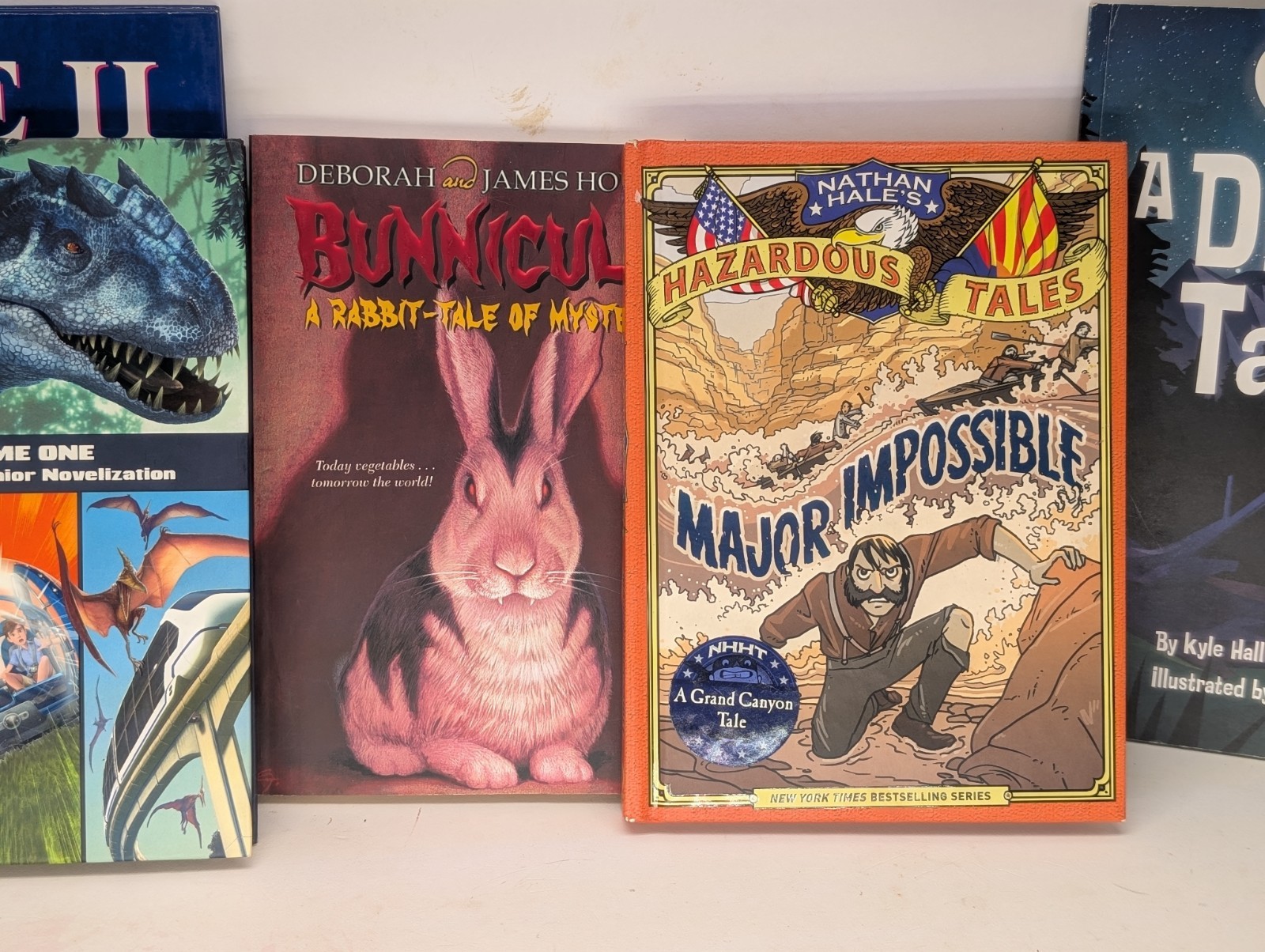 Hardcover Kids Book Lot: Sea of Monsters, Bunnicula, A Dino&rsquo;s Tale (Illus.)