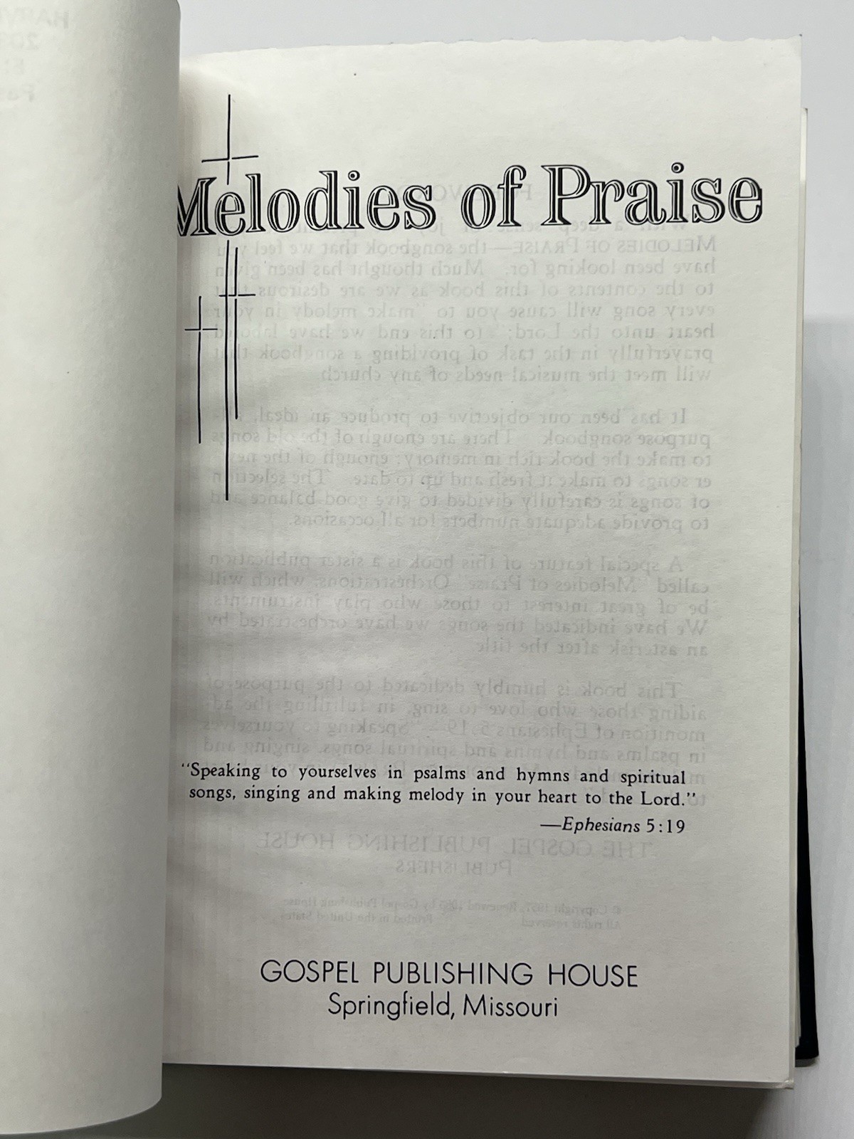 Melodies of Praise HB vintage hymnal Gospel Publishing House