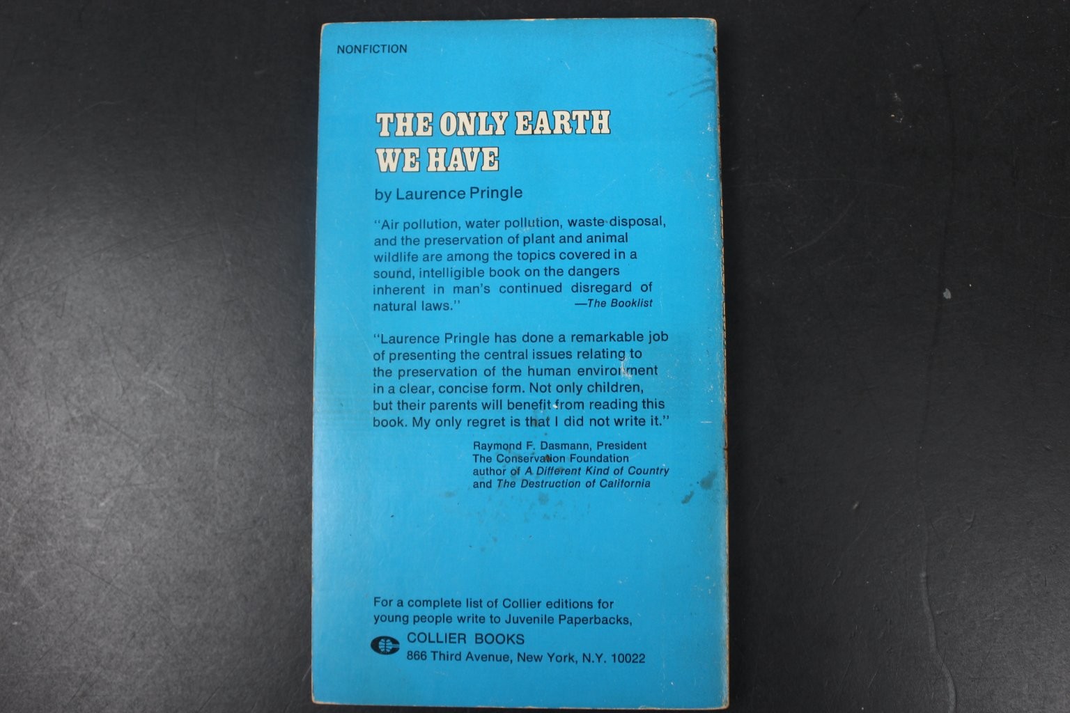 The Only Earth We Have Laurence Pringle 1971 First Collier Edition PB ~VG