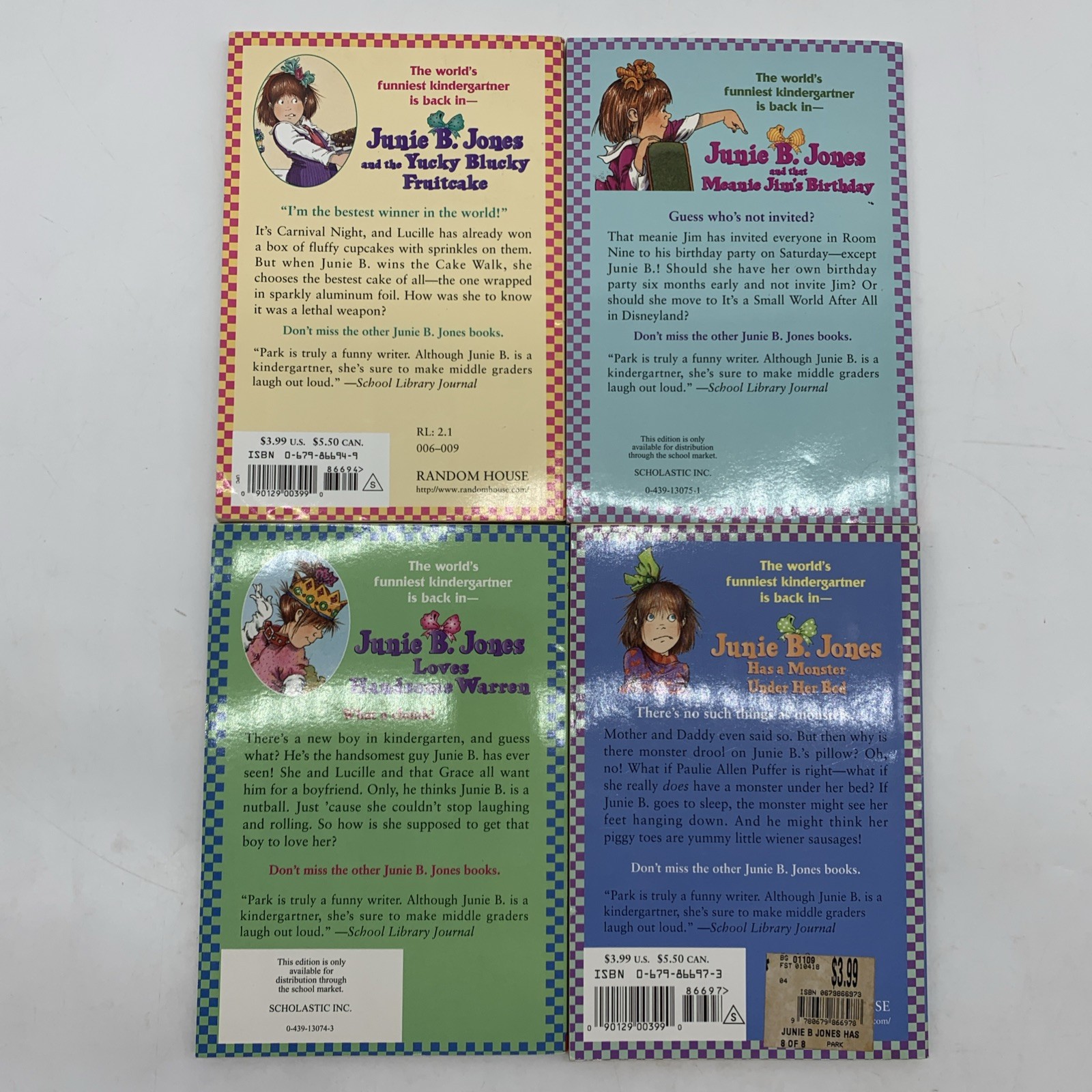 Junie B Jones Barbara Park Lot 25 School Girl Chapter Book Illustrated Grade 1 2