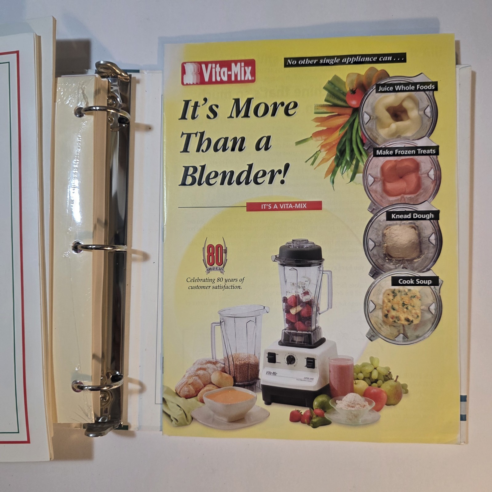 Vita-Mix Whole Food Recipes 3-Ring Binder and Owner&rsquo;s Manual 2000 USA