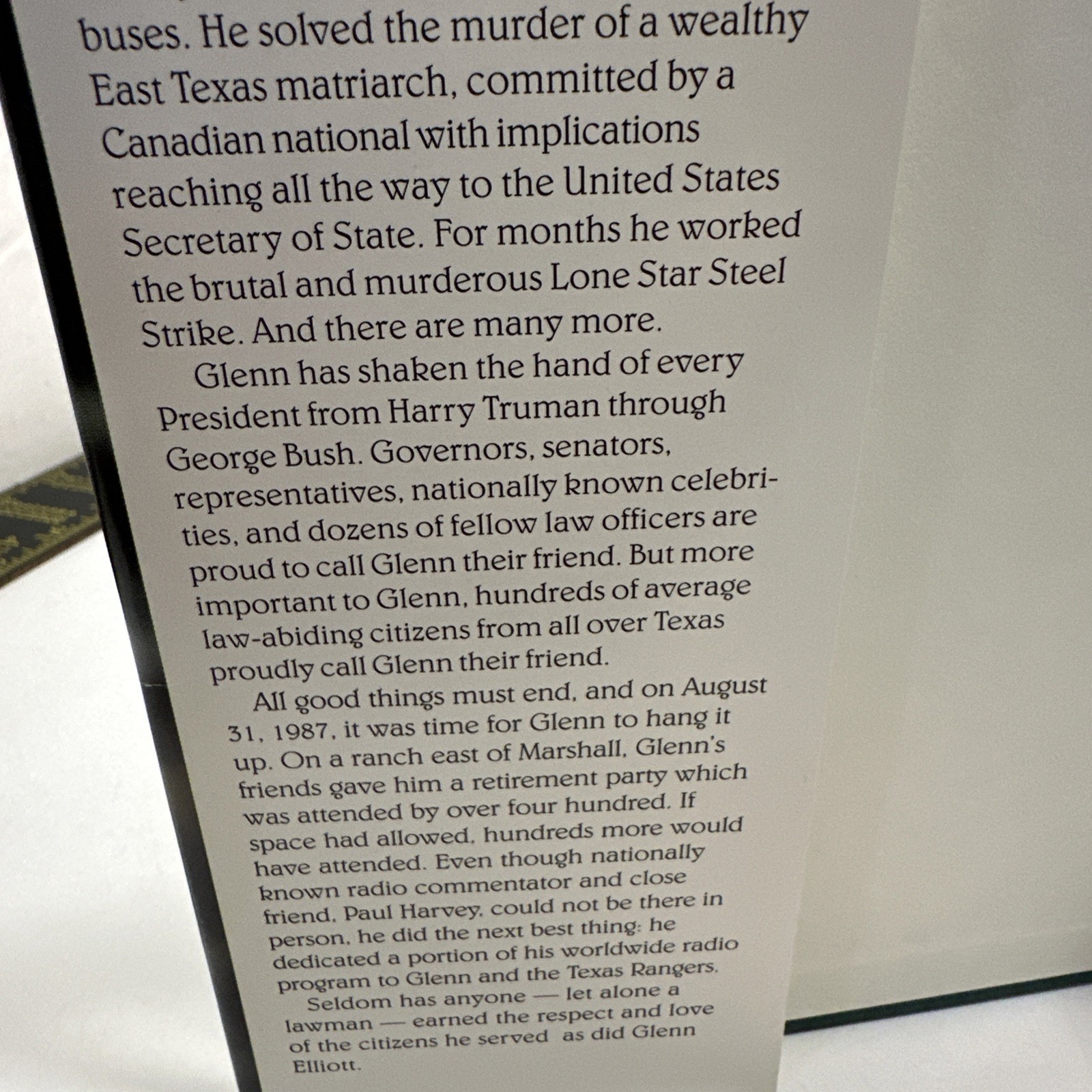 Glenn Elliott: A Ranger&rsquo;s Ranger by Glenn Elliott Hardcover Dust Jacket Signed