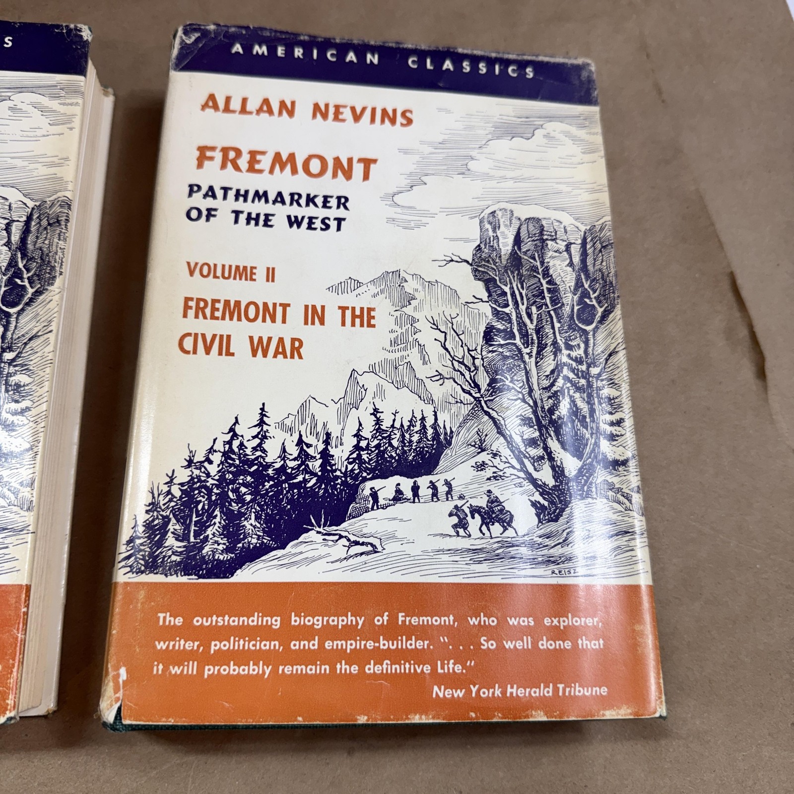 Vintage Fremont Pathmarker Of The West Allan Nevins 2 Vol Green HC Ungar USA