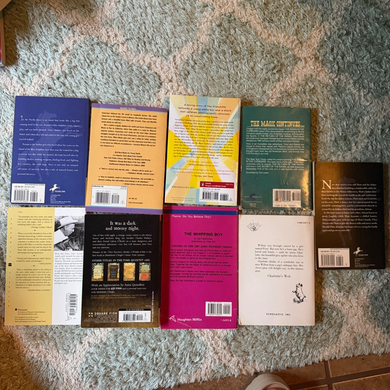 Lot 9 Childrens Books Newbery Winners Charlotte&rsquo;s Web A Wrinkle In Time Mixed