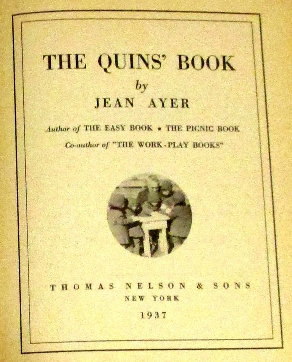 The Quins&rsquo; Book SIGNED by Jean Ayer 1937 114 Pages H/C Photograph Book RARE!!